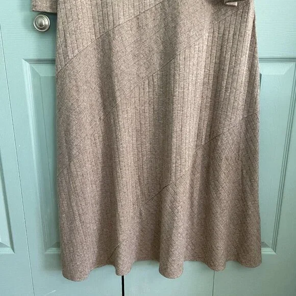 Soft Surroundings Clio Long Sleeve Maxi Dress Large Brown Heather Rib Knit 2FM13 - Picture 5 of 9